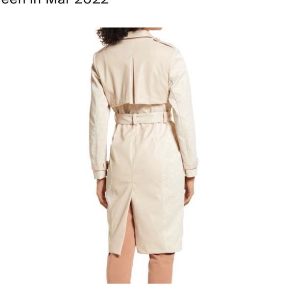 BRAND NEW w/ tags JLUXLABEL Snakeskin Print Panel Trench Coat (Beige) - Picture 2 of 4